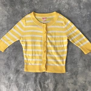 Mossimo White/Yellow Striped Summer Sweater XS